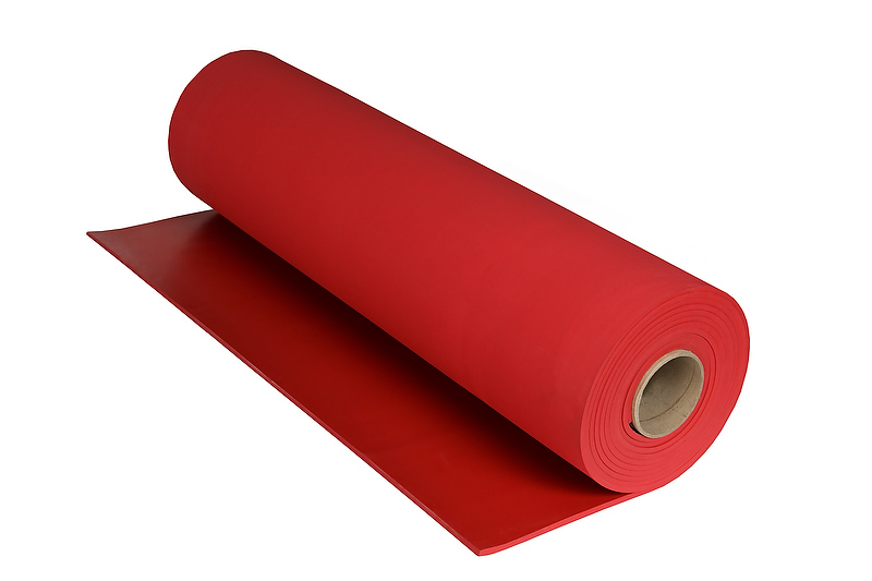 Red Rubber Roll on White background